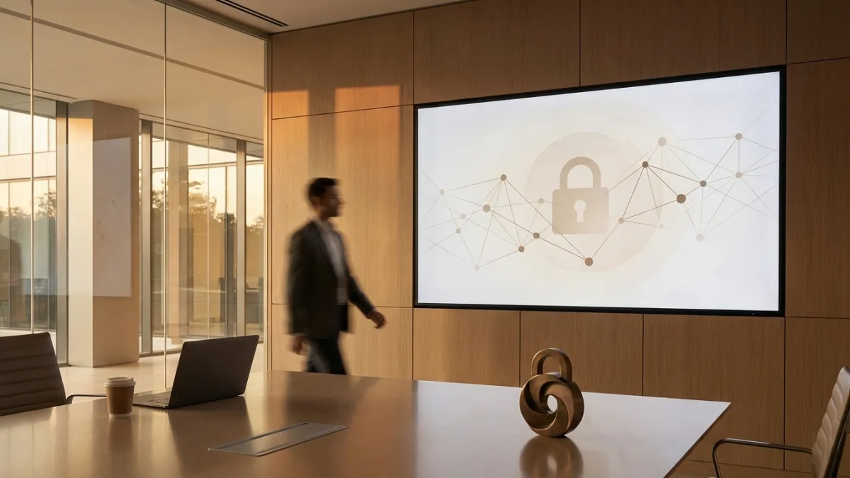 A digital padlock on a glowing screen representing the Instructure Canvas data breach resolution.